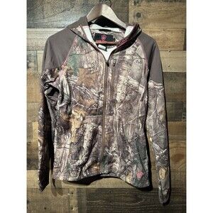 Game Winner Women’s RealTree Camo Zip Fleece Jacket Size Large Hoodie